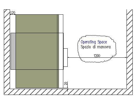 Civil Works Prace budowlane For some units an additional depth of 100mm is required for the rear panel. Always provide at least 120mm distance from the rear wall.