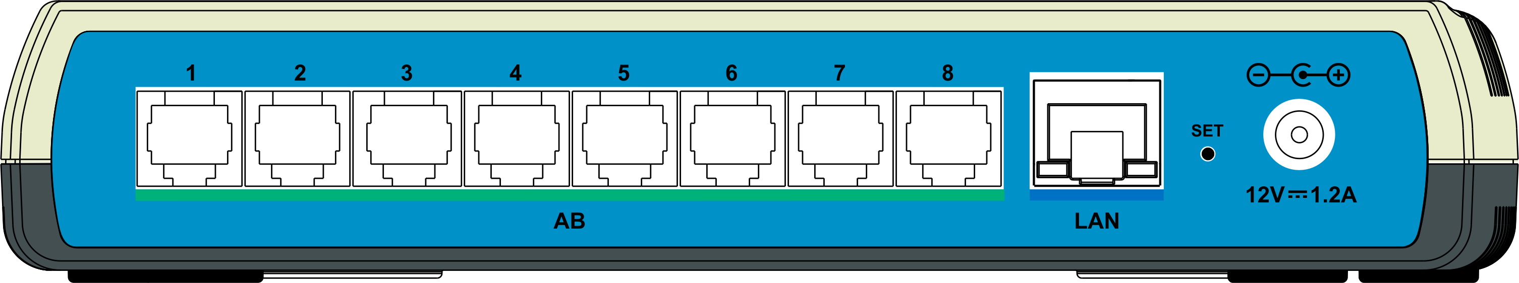 Budowa serwera 3 Instalacja 3.1 Montaż serwera Serwer jest przystosowany do powieszenia na ścianie w pozycji poziomej lub pionowej przy pomocy dwóch kołków rozporowych Ø 6.