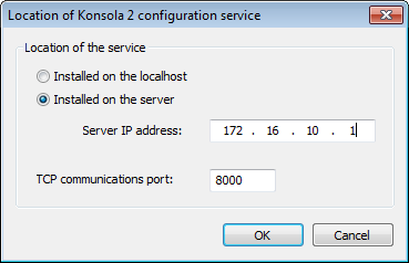 Rozdział 4: Opis funkcji programu 4.4.1.3 Konfiguracja klienta usługi SZK Na konfigurację klienta usługi SZK składają się dwa parametry: adres IP oraz numer portu serwera, na którym działa usługa SZK.
