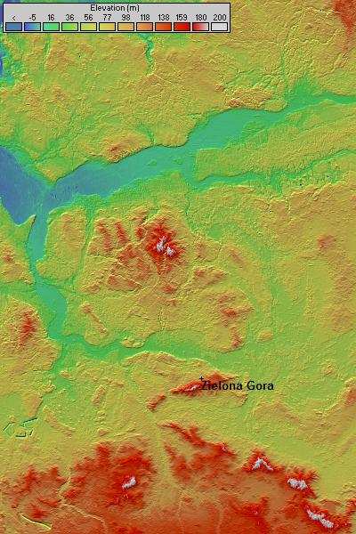 Planowanie radiowe 10 Mapa DEM woj.