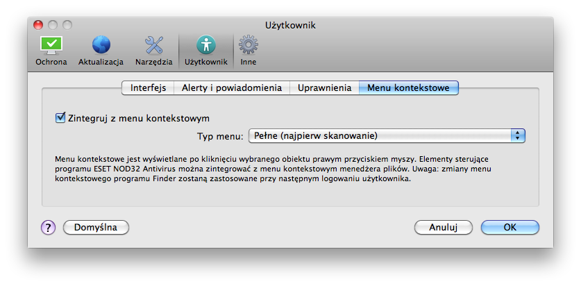 4.6 Interfejs użytkownika Opcje konfiguracji interfejsu użytkownika w programie ESET NOD32 Antivirus umożliwiają dostosowanie środowiska pracy do potrzeb użytkownika.