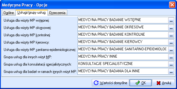 3. Pracownicy lub, w Karcie stanowiska pracy do zakładki Usługi w ramach wizyty Medycyny Pracy lub, przy użyciu funkcji Usługi dla wizyty Medycyny Pracy. Rys. 13.