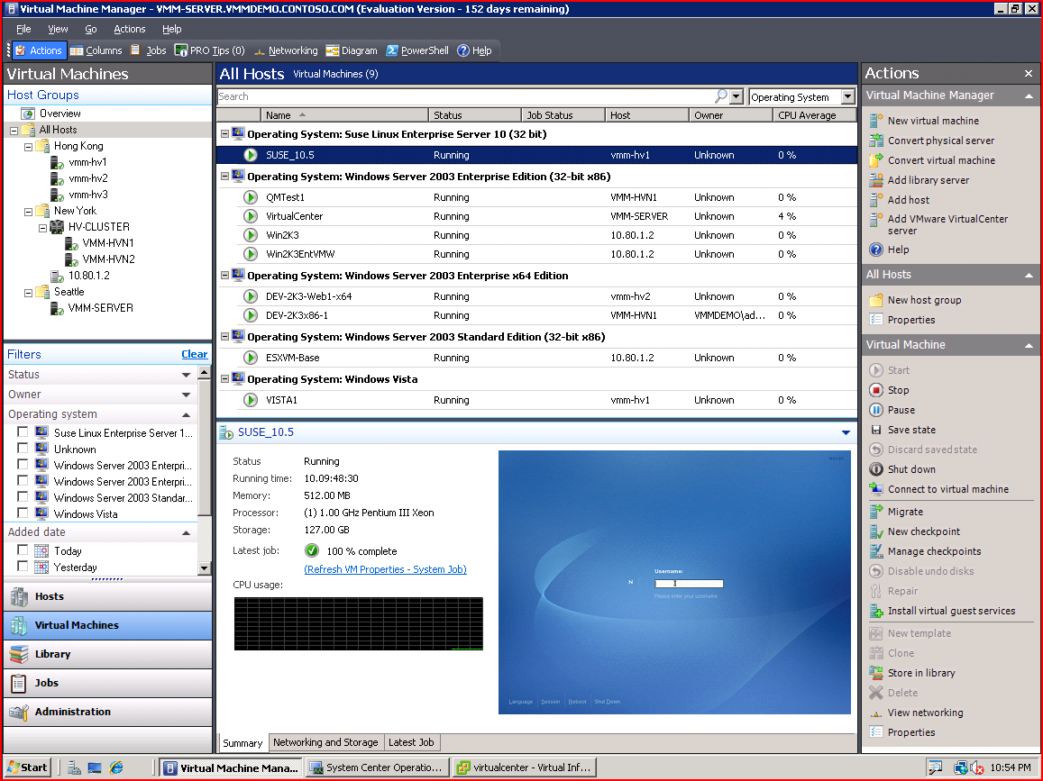 System Center Virtual Machine Manager 2008 Hyper-V Cluster VMware server Virtual