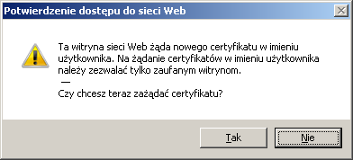 Dla Windows XP Dla Windows Vista i Windows 7 Należy potwierdzić obydwa komunikaty naciskając przycisk TAK RYS.