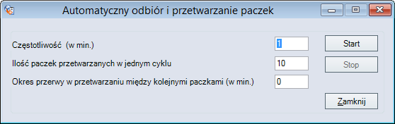 pie przetwarzania składników każdej paczki z osobna. Po zapoznaniu się z raportem, należy kliknąć przycisk Zamknij.