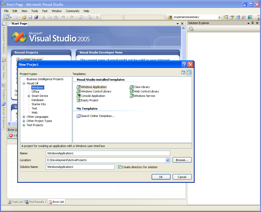 Rysunek 28 Microsoft Visual Studio Na rynku dostępna jest jeszcze bardzo popularna seria Express. Jest to wersja dla tzw.