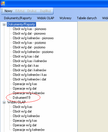 Dokumenty/raporty GenRap Rysunek 23 Uruchomienie funkcji Dodaj nowy Funkcja dodania nowego raportu działa tylko wtedy, gdy operator posiada licencję na program Ocean GenRap Designer.