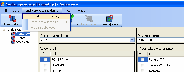 Dokumenty/raporty GenRap tów prezentacji danych, w panelu prezentacji, pojawi się podgląd nowego raportu.