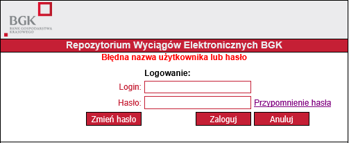 Rysunek 11. Ekran resetowania hasła. Na ekranie widocznym powyżej użytkownik będzie mógł wprowadzić nowe hasło.