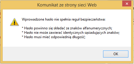 Zmiana hasła do e-wyciągów. W momencie, kiedy zachodzi podejrzenie, że hasło nie jest już bezpieczne, można utworzyć nowe hasło, które będzie użyte już przy kolejnej wysyłce e-maila z e-wyciągiem.