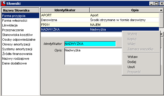 1. Parametryzacja ERP.MT 1.1. Słowniki Słowniki ERP.MT to parametry, których zdefiniowanie jest niezbędne dla uruchomienia bieżącej obsługi ewidencji majątku.