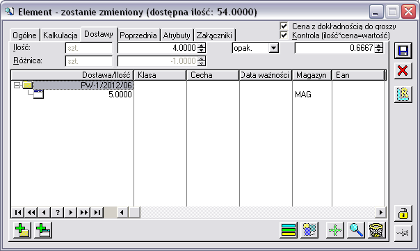 Rys. 2.212 Faktura sprzedaży, Element transakcji, zakładka: Dostawy.