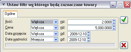 Rys. 2.244 Deprecjacja, zakładka: Ogólne. Zmiana: Rys. 2.245 Parametry wyliczenia ceny po deprecjacji. Procent: cena po deprecjacji zostanie zmieniona o procent ceny wyjściowej.