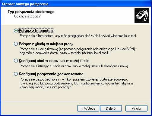 Wybieramy: Połącz z Internetem:
