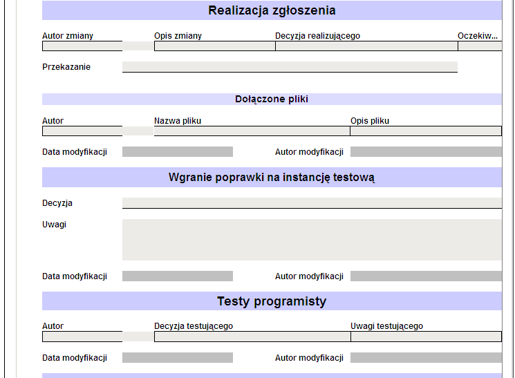 rozliczania czasu pracy poszczególnych pracowników oraz do kontroli terminowości obsługi zgłoszeń serwisowych. Rysunek 8.