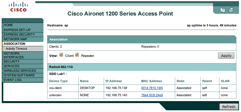 5.2. Konfiguracja punktu dostępowego Cisco Aironet 47 Rysunek 5.8. Konfiguracja interfejsu radiowego Rysunek 5.9.