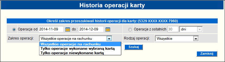 Rysunek 13 Podgląd historii karty debetowej Rysunek 14 Podgląd historii karty kredytowej 4 Zlecenia stałe Nowa funkcjonalność zleceń stałych pozwala na: Rejestrację nowego zlecenia stałego, Edycję