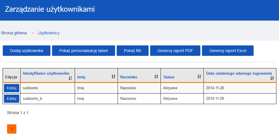 VI. Zarządzanie użytkownikami i uprawnienia 1.