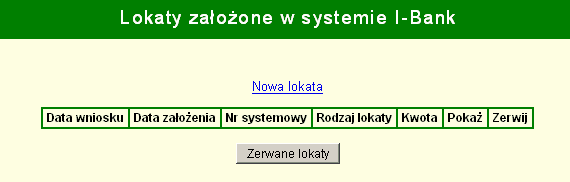 16 Lokaty Lokaty to opcja która umożliwia klientowi banku samodzielne przekazywanie środków zgromadzonych na rachunku, na lokatę terminową.