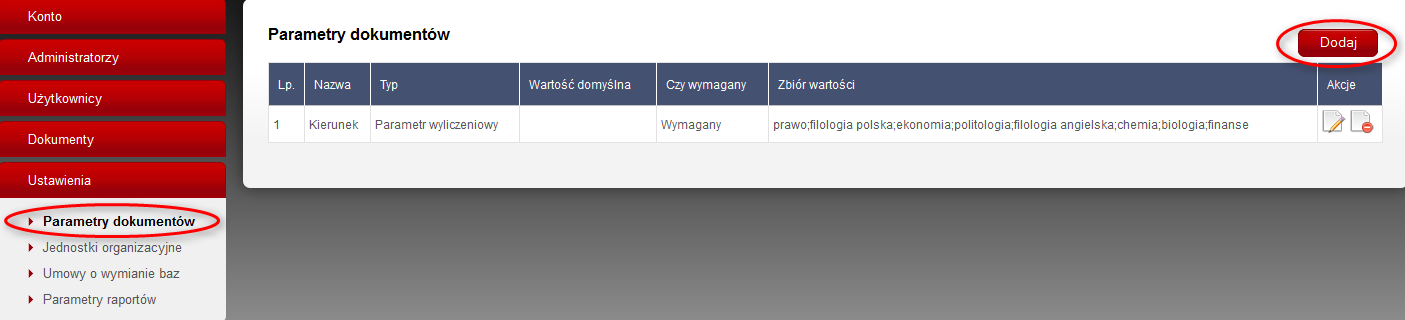 By dodać sprawdzony dokument do bazy danych Uczelni, należy zaznaczyć okienko znajdujące się przy liczbie porządkowej dokumentu - pod Tabelą pojawi się wówczas ikona Dodaj do bazy (Ilustracja 9.).