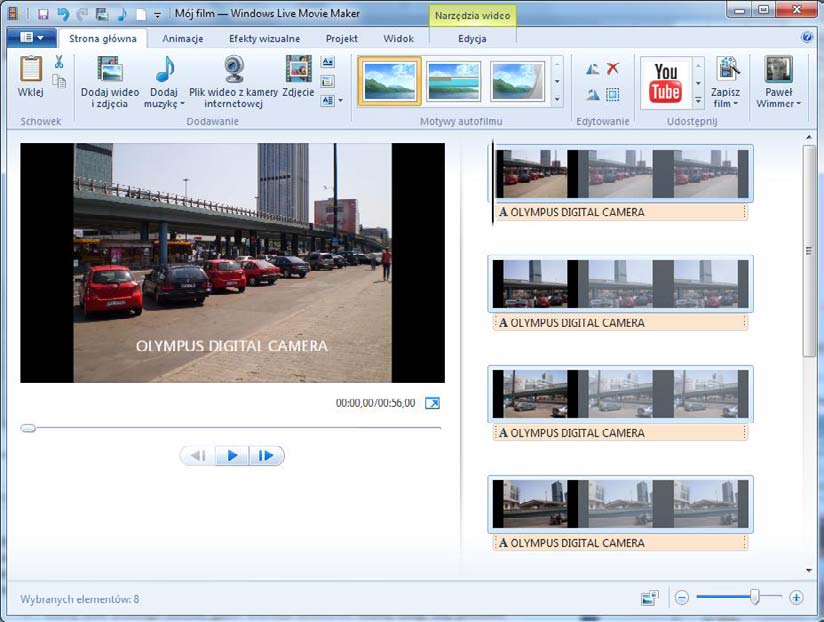 11 Wimmer Windows Live Movie Maker 2011: Pierwszy projekt Rysunek 7 - Wczytywanie zdjęd do