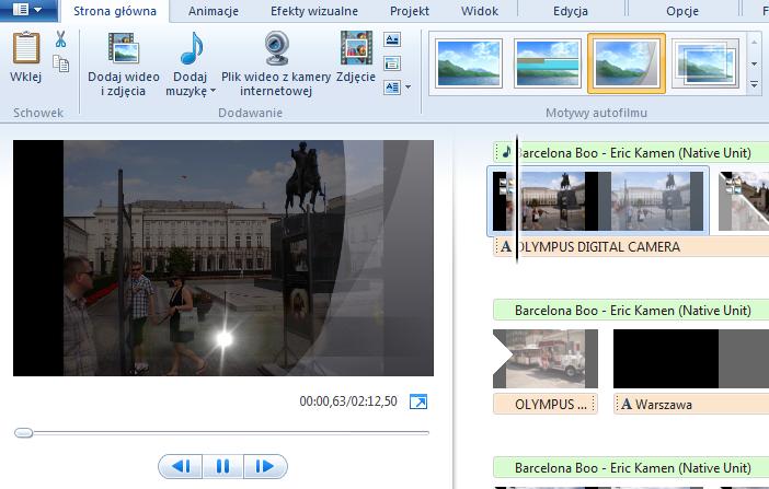 61 Wimmer Windows Live Movie Maker 2011: Autofilm Wypróbuj działanie wszystkich autofilmów z jednej strony mogą posłużyd jako poglądowy materiał szkoleniowy, z drugiej możesz je wykorzystad do