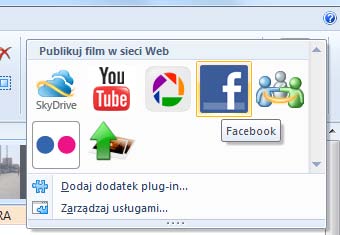 77 Wimmer Windows Live Movie Maker 2011: Serwisy społecznościowe Pomiomy kwestię zdobycia znajomych w Facebooku (nie jest to tematem ebooka), skupmy się na technice przesyłania filmu na nasze konto w