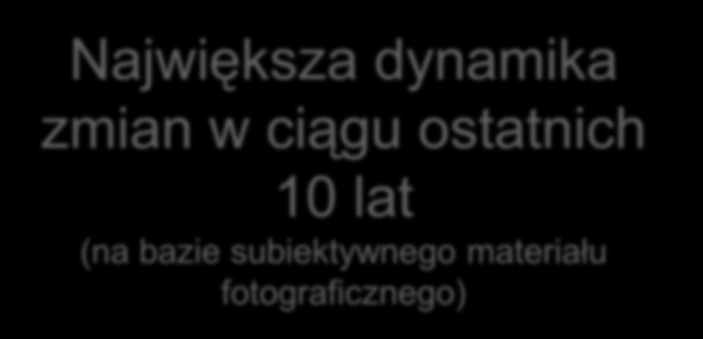 Największa dynamika zmian w ciągu ostatnich 10 lat