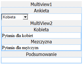 Rys. 3 Szkic kontrolek Tworzenie strony rozpoczynamy od zewnętrznej kontrolki MulitView.