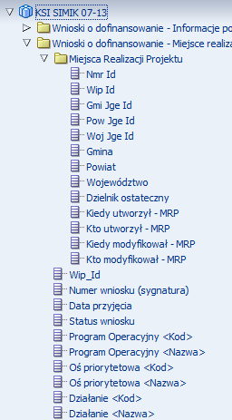 Nazwa obszaru Opis SRHD gao wydajnościowych stawianych migrowanym raportom. KSI SIMIK 07-13 Obszar elastyczny dostępny dla twórców raportów do tworzenia własnych analiz.