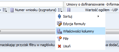 Działanie<Kod>, Poddziałanie <Kod>, Numer wniosku (sygnatura)" 3. W drzewie Obszar zainteresowao należy rozwinąd folder "Umowy o dofinansowanie Informacje podstawowe. 4.