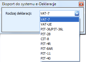 Przeliczanie deklaracji rocznych jest możliwe niezależnie od wybranego miesiąca. Podczas wyliczania rocznych deklaracji pod uwagę brany będzie rok kalendarzowy wskazany w panelu Baz Danych.