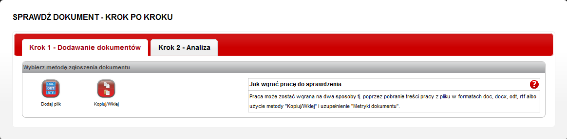 III. Sprawdzanie dokumentu By dokonać sprawdzenia dokumentu w systemie antyplagiatowym, należy po zalogowaniu się na konto Użytkownika nacisnąć zielony przycisk SPRAWDŹ DOKUMENT (Ilustracja 2.).