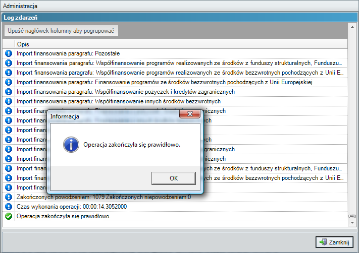 Rysunek 26. Wybór Importu z pliku XML słownika Klasyfikacji Następnie należy wskazać plik przekazany z JST, aby system mógł zaimportować aktualną listę słownika klasyfikacji budżetowej.