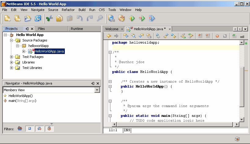 Hello Word w Netbeans Automatycznie