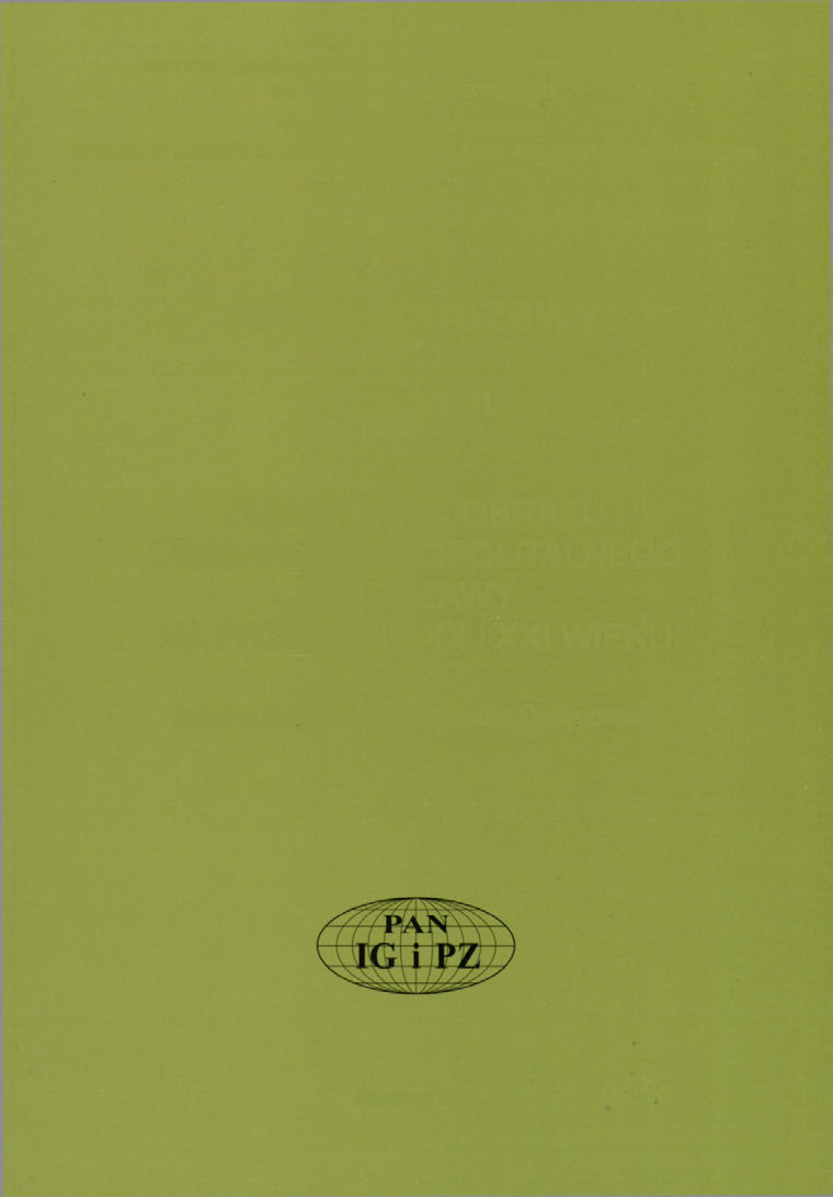 POLSKA AKADEMIA NAUK INSTYTUT GEOGRAFII I PRZESTRZENNEGO ZAGOSPODAROWANIA IM.