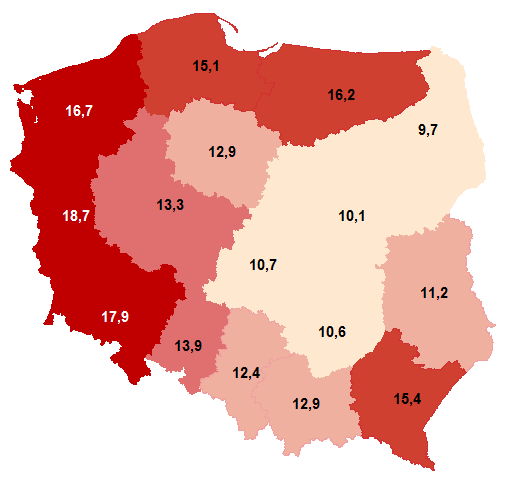 FDP Aktywność obywatelska szanse i bariery Mapa 1 Geografia organizacji pozarządowych w Polsce stowarzyszenia i fundacje vs OSP.