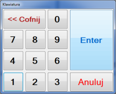 Ekran modułu Moduł dostosowany jest do pracy na komputerach panelowych (ekrany dotykowe duże przyciski, klawiatura ekranowa) Moduły dodatkowe (opcjonalne) dla wersji LogicPrint Extended LogicPrint