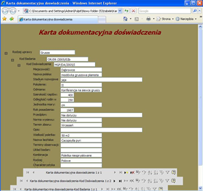 Relational database supporting... The database application Documents archive uses also sites for data access (DAP Data Access Pages), which are prepared to be used for websites.