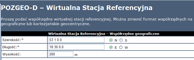 POZGEO POZGEOD Współrzędne geodezyjne ETRF89 Współrzędne płaskie