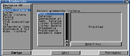 Ostatnim elementem jest przycisk, którego wybranie powoduje wyświetlenie okna wyboru kolorów. Wybierz nazwę interesującego Cię elementu na liście, a potem skorzystać z przycisku Modyfikuj.
