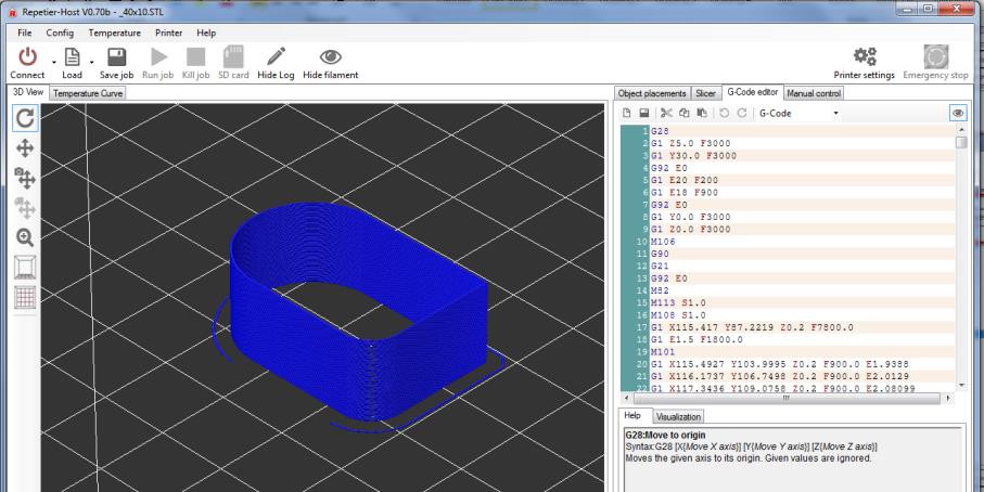 Naciśnij klawisz Load w głównym oknie programu lub w zakładce Object placement klawisz Add Object. Następnie wskaż katalog do którego pobrałeś plik _40x10.STL lub jakikolwiek inny plik STL. 17.