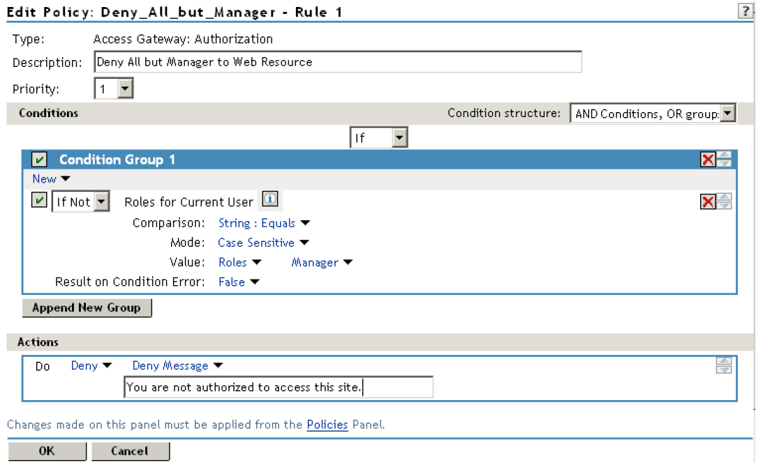 Access Manager reguły