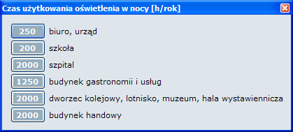 współczynnik utrzymania pzimu natężenia świetlenia dana d bliczeń należy pdać współczynnik z ręki lub wybrać g z następującej pdpwiedzi: współczynnik uwzględniający niebecnść