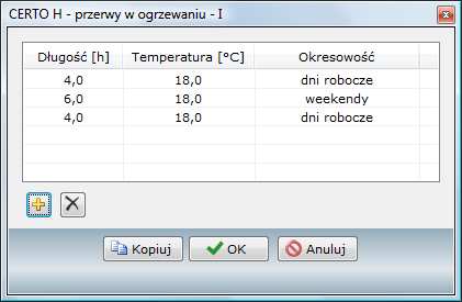 Przerwy w regulacji temperatury kreślamy sbn dla każdeg miesiąca, przy czym istnieje