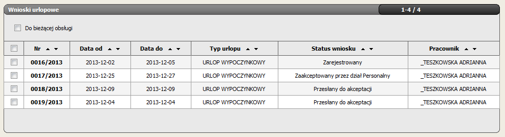 System informuje o zaakceptowaniu lub odrzuceniu wniosku na każdym z etapów obiegu wniosku odpowiednimi e-mailami.