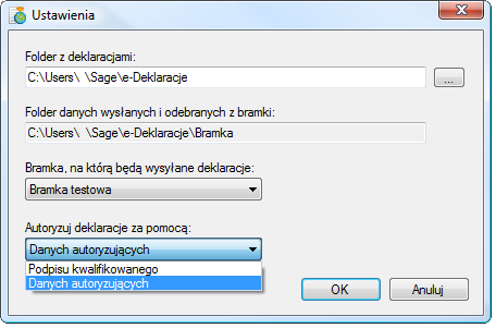 3 8 Podręcznik użytkownika Symfonia e-deklaracje W oknie Ustawienia określa się również sposób weryfikacji składanych e-deklaracji.