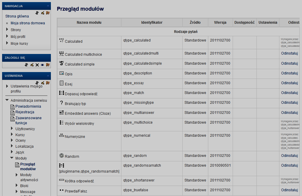 5.4. Strona główna W tym module administrator ustala wygląd strony głównej. 5.5. Moduły