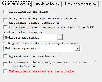 S t r o n a 26 Przeliczad na euro parametr określa czy na ekranie zamknięcia rachunku w X2Kasa ma byd wyświetlany przelicznik na EURO, kurs euro ustawia się w słownikach programu X2Manager.