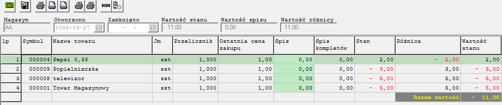 S t r o n a 68 Po wywołaniu nowej inwentaryzacji zostanie wywołane okno parametrów dla definiowanej inwentaryzacji W oknie wyboru parametrów mamy do wyboru : Magazyn Pole wyboru magazynu na którym